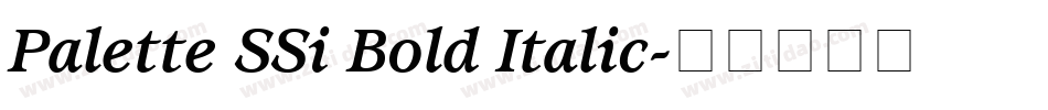 Palette SSi Bold Italic字体转换